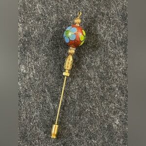 Vintage cloisonné stick pin